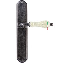 Дверная ручка Extreza DANA CRACKLE (Дана Кракле) 306 на планке PL01 античное серебро F45
