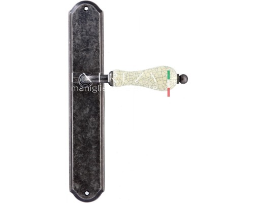 Дверная ручка Extreza DANA CRACKLE (Дана Кракле) 306 на планке PL01 античное серебро F45 Дверная ручка Extreza DANA CRACKLE (Дана Кракле) 306 на планке PL01 античное серебро F45