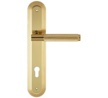 Дверная ручка на планке под цилиндр Extreza Classic TUBA 126 PL05-CYL-85 полированная латунь F01