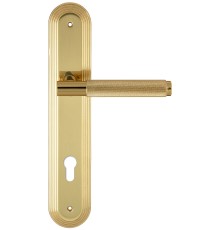Дверная ручка на планке под цилиндр Extreza Classic TUBA 126 PL05-CYL-85 полированная латунь F01