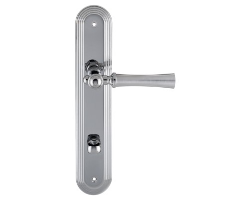 Дверная ручка на планке Extreza DEZI 309 PL05-WC-96-F05-F04 матовый хром / хром / планка хром Дверная ручка на планке Extreza DEZI 309 PL05-WC-96-F05-F04 матовый хром / хром / планка хром