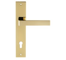 Дверная ручка на планке Extreza ENZO-PL13-CYL85-PVD-F06 (ENZO 117) полированная латунь PVD
