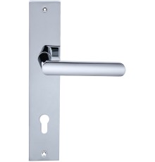 Дверная ручка на планке Extreza Hi-Tech AQUA 113 PL11-CYL-85 полированный хром F04