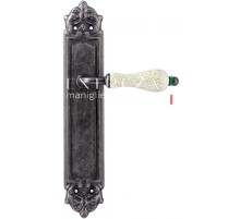 Дверная ручка Extreza DANA CRACKLE (Дана Кракле) 306 на планке PL02 античное серебро F45