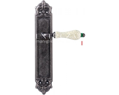 Дверная ручка Extreza DANA CRACKLE (Дана Кракле) 306 на планке PL02 античное серебро F45 Дверная ручка Extreza DANA CRACKLE (Дана Кракле) 306 на планке PL02 античное серебро F45
