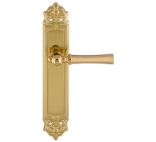 Дверная ручка на планке Extreza DEZI 309 PL02-F07-F01 матовая латунь глянец / латунь / планка латунь