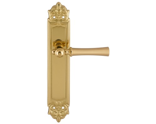 Дверная ручка на планке Extreza DEZI 309 PL02-F07-F01 матовая латунь глянец / латунь / планка латунь