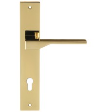 Дверная ручка на планке Extreza Hi-Tech ADONA 122 PL13-CYL-85 полированная латунь PVD F06