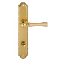 Дверная ручка на планке Extreza DEZI 309 PL05-WC-96-F07-F01 матовая латунь глянец / латунь / планка латунь