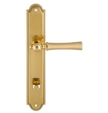 Дверная ручка на планке Extreza DEZI 309 PL05-WC-96-F07-F01 матовая латунь глянец / латунь / планка латунь