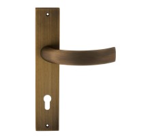 Дверная ручка на планке Extreza CASCATA-PL11-CYL-85-F03 (CASCATA 140) матовая бронза