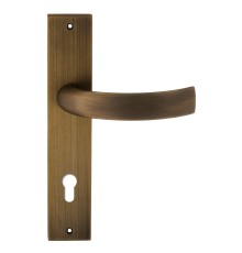 Дверная ручка на планке Extreza CASCATA-PL11-CYL-85-F03 (CASCATA 140) матовая бронза