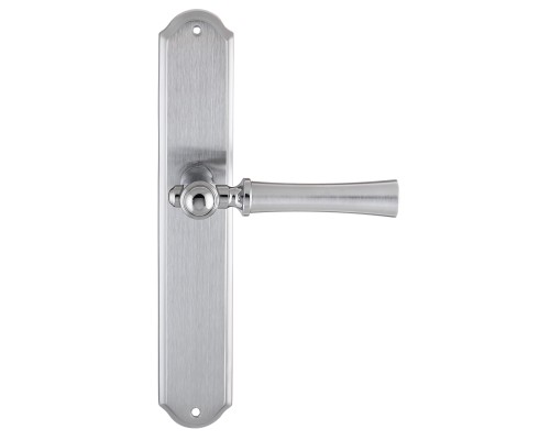 Дверная ручка на планке Extreza DEZI 309 PL01-F05-F04-F05 матовый хром / хром / планка матовый хром Дверная ручка на планке Extreza DEZI 309 PL01-F05-F04-F05 матовый хром / хром / планка матовый хром