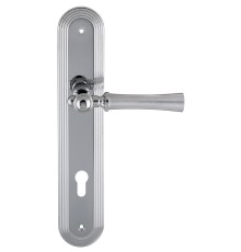 Дверная ручка на планке Extreza DEZI 309 PL05-CYL-85-F05-F04 матовый хром / хром / планка хром