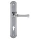 Дверная ручка на планке Extreza DEZI 309 PL05-CYL-85-F05-F04 матовый хром / хром / планка хром