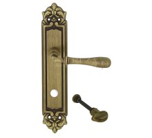 Дверная ручка Extreza CARRERA (Каррера) 321 на планке PL02 матовая бронза F03 сантехническая завертка WC