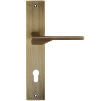 Дверная ручка на планке Extreza Hi-Tech ADONA 122 PL11-CYL-85 матовая бронза F03