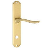 Дверная ручка Extreza TOLEDO (Толедо) 323 на планке PL01 матовая латунь F02 сантехническая завертка WC