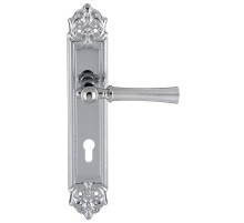 Дверная ручка на планке Extreza DEZI 309 PL02-CYL-85-F05-F04 матовый хром / хром / планка хром