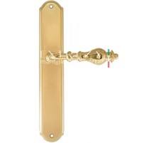 Дверная ручка Extreza EVITA (Эвита) 301 на планке PL01 полированная латунь F01 Ручка без доп. запирания PASS