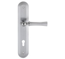Дверная ручка на планке Extreza DEZI 309 PL05-CYL-85-F05-F04-F05 матовый хром / хром / планка матовый хром