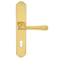 Дверная ручка Extreza PIERO (Пиеро) 326 на планке PL01 CYL полированная латунь F01