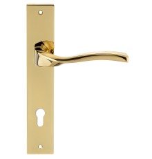 Дверная ручка на планке Extreza PERLA-PL13-CYL-85-F06-PVD (PERLA 114) полированная латунь PVD