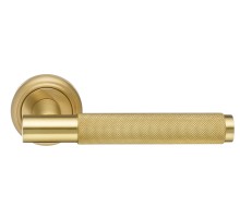 Дверная ручка Extreza Classic TUBA 126 круглая розетка R01 матовая латунь глянец F07