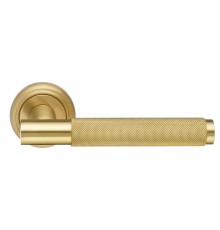 Дверная ручка Extreza Classic TUBA 126 круглая розетка R01 матовая латунь глянец F07