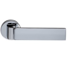 Дверная ручка Extreza Hi-tech SLIM SOUND (Саунд) 106 на круглой розетке R12 полированный хром F04