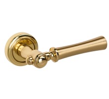 Дверная ручка на розетке Extreza DEZI-R01-F07-F01 (DEZI 309) матовая латунь глянец / латунь / кольцо латунь