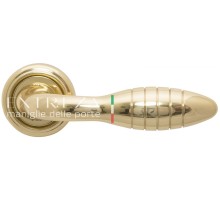 Дверная ручка Extreza MIREL (Мирел) 316 на розетке R01 полированная латунь F01