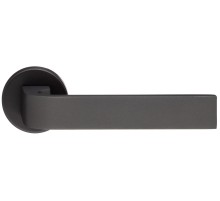 Дверная ручка Extreza Hi-tech SLIM SOUND (Саунд) 106 на круглой розетке R12 антрацит F27