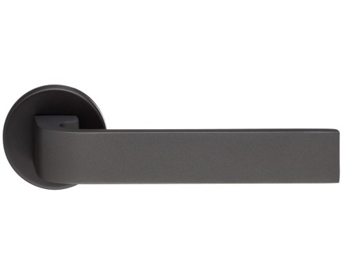 Дверная ручка Extreza Hi-tech SLIM SOUND (Саунд) 106 на круглой розетке R12 антрацит F27