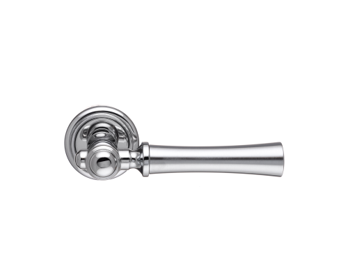 Дверная ручка на розетке Extreza DEZI-R01-F05-F04 (DEZI 309) матовый хром / хром / кольцо хром Дверная ручка на розетке Extreza DEZI-R01-F05-F04 (DEZI 309) матовый хром / хром / кольцо хром