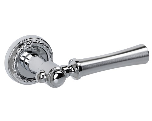 Дверная ручка на розетке Extreza DEZI-R02-F05-F04 (DEZI 309) матовый хром / хром / кольцо хром Дверная ручка на розетке Extreza DEZI-R02-F05-F04 (DEZI 309) матовый хром / хром / кольцо хром