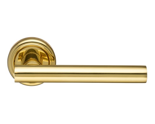 Дверная ручка Extreza CLASSIC PIVOT 132 на круглом основании R01 полированная латунь F01 Дверная ручка Extreza CLASSIC PIVOT 132 на круглом основании R01 полированная латунь F01