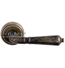 Дверная ручка Extreza Classic PETRA 304 круглая розетка R01 античная бронза F23