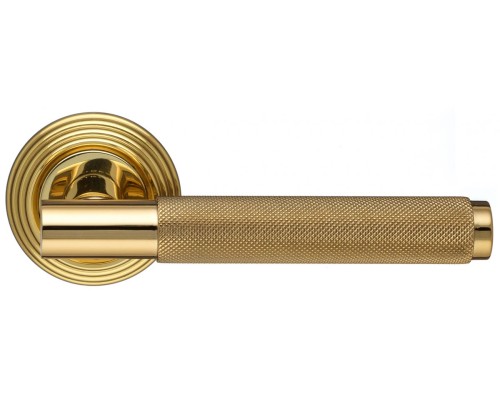 Дверная ручка Extreza Classic TUBA 126 круглая розетка R05 полированная латунь F01
