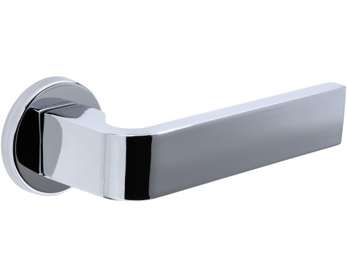 Дверная ручка Extreza Hi-tech SLIM SOUND (Саунд) 106 на круглой розетке R12 полированный хром F04