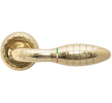 Дверная ручка Extreza MIREL (Мирел) 316 на розетке R02 полированная латунь F01