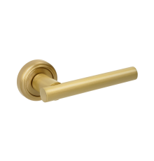Дверная ручка Extreza CLASSIC PIVOT 132 на круглом основании R01 матовая латунь глянец F07