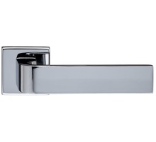 Дверная ручка Extreza Hi-tech SLIM SOUND (Саунд) 106 на квадратной розетке R11 полированный хром F04