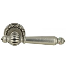Дверная ручка Extreza Classic DANIEL 308 круглая розетка R02 старинное серебро с черным F64