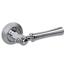Дверная ручка на розетке Extreza DEZI-R05-F05-F04-F05 (DEZI 309) матовый хром / хром / кольцо матовый хром