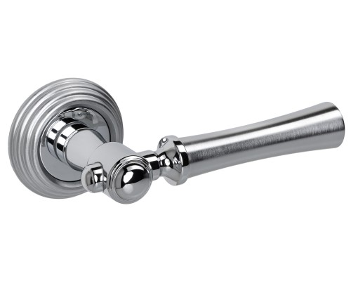 Дверная ручка на розетке Extreza DEZI-R05-F05-F04-F05 (DEZI 309) матовый хром / хром / кольцо матовый хром Дверная ручка на розетке Extreza DEZI-R05-F05-F04-F05 (DEZI 309) матовый хром / хром / кольцо матовый хром