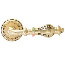 Дверная ручка Extreza EVITA (Эвита) 301 на розетке R02 французское золото + коричневый F59