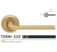 Extreza TERNI (Терни) 320 дверная ручка на розетке R02, цвет матовая латунь F02