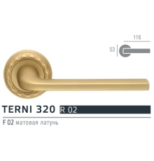 Extreza TERNI (Терни) 320 дверная ручка на розетке R02, цвет матовая латунь F02