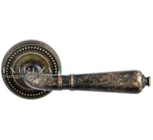 Дверная ручка Extreza Classic PETRA 304 круглая розетка R03 античная бронза F23